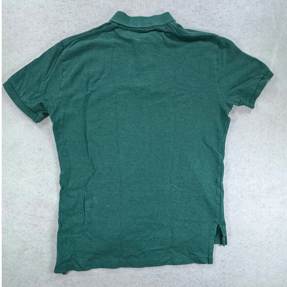 Polo Ralph Lauren Mens Green Cotton Pique Short Sleeve Polo Shirt Pink Pony S